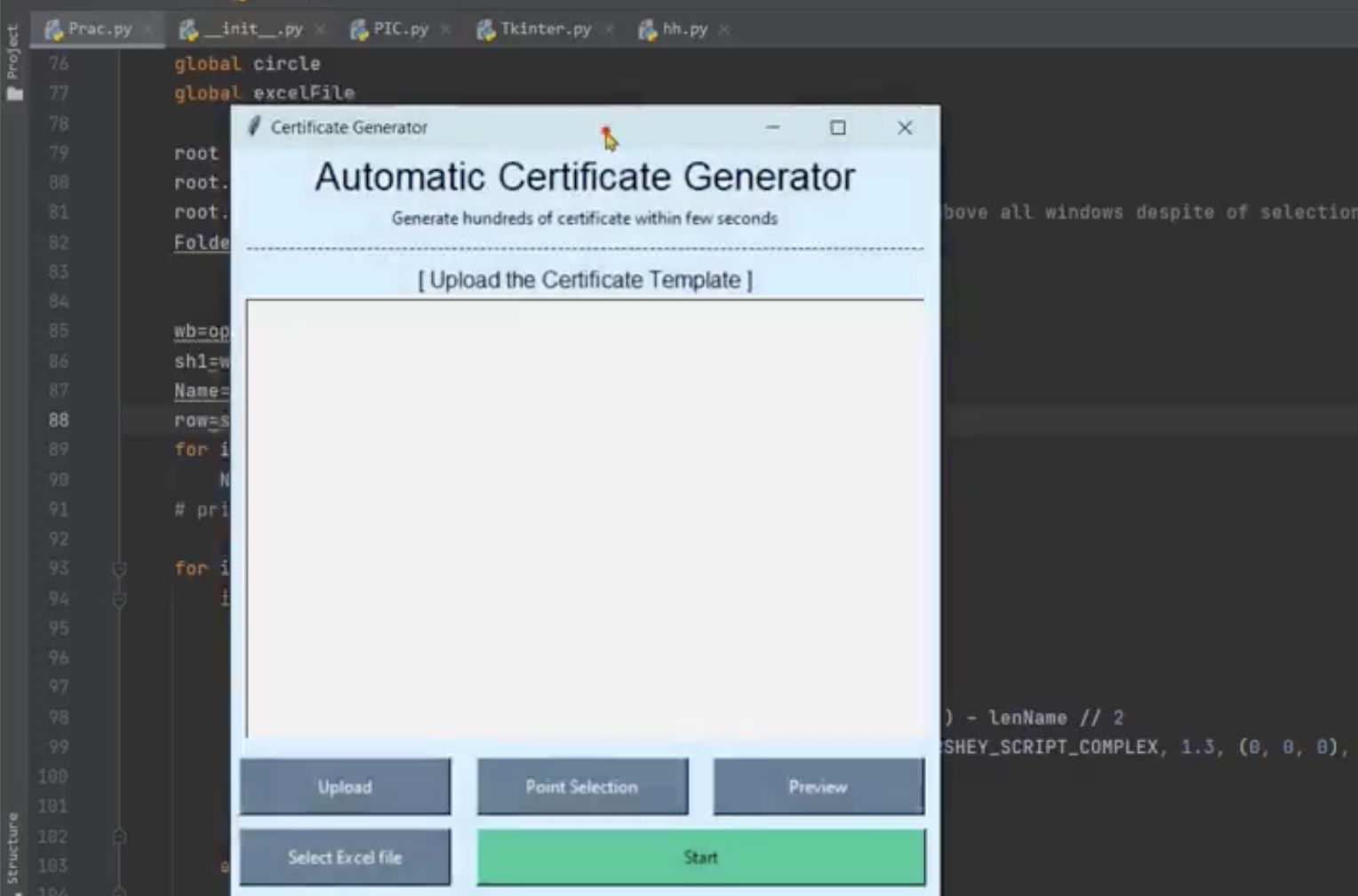 Automatic Certificate Generator demo
